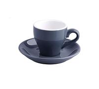YNZUNMY Set Tazzine caffè,Tazzine Caffe con Piattino Colorato Spesso Ceramica Espresso Coppe piattino Set Cafe Domestica Caffe Latte Expresso caffè Forte Tazze Vassoio all'Ingrosso(LightGray)