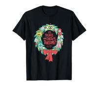 Yo Gabba Gabba! Peace On Earth Christmas Wreath Maglietta