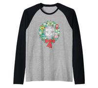 Yo Gabba Gabba! The Holidays Are Awesome Wreath Maglia con Maniche Raglan
