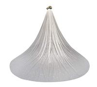 YO-HAPPY Velocipede da Sposa Mesh Cattedrale Ultra-Lungo con Stampa a Caldo, Romantico di Lusso Shimmer Cielo Stellato Paillette Accessori