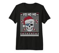 Yo Ho Ho Pirata Natale Brutto Maglione Maglietta Premium