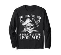 Yo Ho Yo Ho A Pirates Life Skull Crossbones Uomini Donne Bambini Maglia a Manica