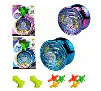 Yo-Yo in lega luminosa per principianti - Yo-Yos per trucchi con corde extra - palla professionale con cuscinetto non reattivo (blu + viola)