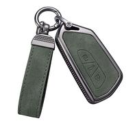 YO&YOYE Compatibile con Volkswagen Portachiavi con portachiavi in pelle protettiva per VW ID3 ID4 MK8 Golf 8 GTI Skoda Octavia Keyless Entry (modello 3, verde)