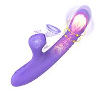 Yoaiv Vibratori per clitoride silenziosi e potenti con funzione shock, Vibratori per il suo clitoride e punto G, didlo con pulsazioni + rotazione + riscaldamento, giocattoli sessuali per donne