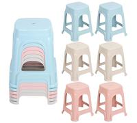 yoakaiax Confezione da 6 sgabelli impilabili in plastica, sgabelli flessibili per aule, ufficio, casa, impilabili, per bambini e adulti, sedia per insegnanti, altezza standard 44,5 cm