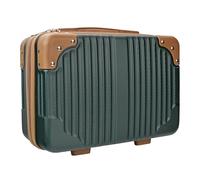 Yoanlayr 35,6 cm Hard Shell Cosmetici Organizer Viaggio Treno Bagaglio a Mano Piccola Portatile Valigia Trucco Borsa per Donna Toiletry, Blu/oro.