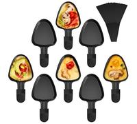 Yoassi 8pcs Mini Padelle per Raclette, Mini Piastra Raclette Antiaderente con 8 Spatole di Nylon, Misura Universale con Manici Antiscottatura, Padelle Quadrate da Raclette per Fuso Uovo Fritto