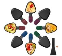 Yoassi 8pcs Mini Padelle per Raclette,Mini Piastra Raclette Antiaderente con 8 Spatole di Nylon,Misura Universale 4 Colori Manici Antiscottatura,Padelle Triangolare da Raclette per Fuso Uovo Fritto
