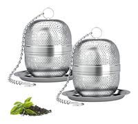 Yoassi Infusore per Tè Filtro da Tè in Acciaio Inossidabile 304, Infusore da tè a Rete con Catena Maglia Fine Tea Ball Colino per Tè Sfuso, Tisane, Spezie e Condimenti (2pz Tea Balls 5,5x4,5cm)