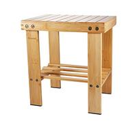 Yoassi Sgabello/Sedia/Panca Scarpiera Multifunzionale in Bambù Naturale con Ripiano per Ingresso Soggiorno Bagno Casa Spiaggia Picnic Giardino per Bambini e Adulti 31 * 24 * 34 cm (Taglia M)