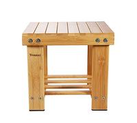 Yoassi Sgabello/Sedia/Panca Scarpiera Multifunzionale in Bambù Naturale con Ripiano per Ingresso Soggiorno Bagno Casa Pesca Spiaggia Picnic Giardino per Bambini e Adulti 27 * 23 * 25 cm (Taglia S)