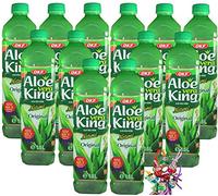 yoaxia® - [12 x 1,5 litri] OKF Aloe Vera King Bevanda con 30% Aloe / Natural / Drink / incl. 12 x €0,25 monoporta + un piccolo peluche - Bambole di legno