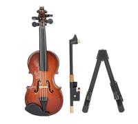 Yobadam Mini Modello di Violino, Display per Strumenti Musicali in Legno di Tiglio con Supporto e Archetto, per Musicisti Amanti della Musica Decorazioni per la Casa (7 cm)