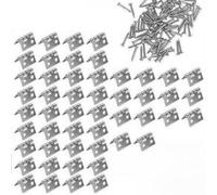 YobiLife 50 cerniere in ottone color argento, 8 x 10 mm, per piccole scatole artigianali, accessori per porte, materiale in ottone puro, stile vintage, con viti, per gioielli, vino, attrezzi, progetti