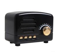 YobiLife Altoparlante retrò con supporto scheda TF e radio FM design nostalgico per gli amanti della musica (nero)