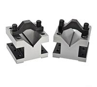 YobiLife Coppia di blocchi a V in acciaio temprato a 90° con morsetti, design quadrato parallelo per CNC industriale, fresatura o foratura, 35 x 35 x 30 mm, adatto per utensili da 3-15 mm