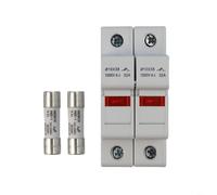 YobiLife Portafusibile fotovoltaico a 2 poli DC 1000 V per fusibili da 10 x 38 mm, include indicatore LED, adatto per corde di pannelli solari 8A/10A/12A, certificato IEC 60269-6, design montato su