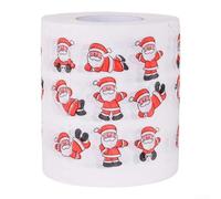 YobiLife Rotolo di carta igienica natalizia con stampa con motivo Babbo Natale, per la decorazione del bagno in casa, bar, negozi e ristoranti, realizzato in pasta di legno (B)
