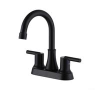 YobiLife Rubinetto a doppia maniglia in acciaio inox nero per acqua calda e fredda rubinetto moderno per lavabo da bagno