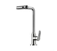 YobiLife Rubinetto per lavello da cucina, spruzzatore estraibile a 3 | Acciaio inossidabile Cascata Jet Stream Retrattile 60cm Tubo Ritorno Gravità Supporto Foro Singolo Spazzolato Anti Impronte