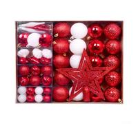 YobiLife Set di 72 palline assortite da appendere all'albero di Natale, con parte superiore per decorazioni stagionali (B)