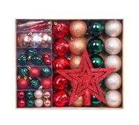YobiLife Set di 72 palline assortite da appendere all'albero di Natale, con parte superiore per decorazioni stagionali (C)