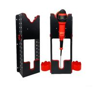 YobiLife Supporto per lucidatrice a parete in acciaio, 49 × 17 × 9,5 cm | Portabottiglie modulari modulari con imbottitura protettiva rossa salvaspazio verticale laminati a freddo della costruzione