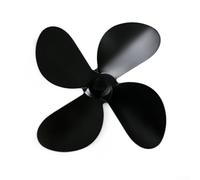 YobiLife Ventola per caminetto a 4 pale, parti alimentate a calore per stufe a legna, in lega di alluminio, resistente al calore, diametro 172 mm (nero)