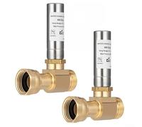 YobiLife Water Hammer Eliminator 3/4" NH, confezione da 2 pezzi in ottone diritto - compatibile con prese d'acqua della lavatrice, resistenza 82,2 °C