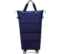 Yobohui Borsa per bagagli pieghevole espandibile a 360° con rullo staccabile per viaggi o viaggi di lavoro, Blu 1, Taglia unica