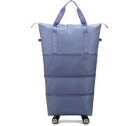 Yobohui Borsa per bagagli pieghevole espandibile a 360° con rullo staccabile per viaggi o viaggi di lavoro, Blu 2, Taglia unica