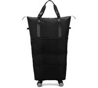 Yobohui Borsa per bagagli pieghevole espandibile a 360° con rullo staccabile per viaggi o viaggi di lavoro, Nero , Taglia unica