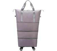 Yobohui Borsa per bagagli pieghevole espandibile a 360° con rullo staccabile per viaggi o viaggi di lavoro, grigio, Taglia unica