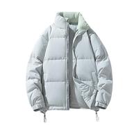 Yobohui Piumino da Uomo Invernale, Spesso, Caldo, in Piuma D'Anatra Bianca, Casual, Tinta Unita, Corto, Adatto for Il Freddo(Gray-Blue,L)