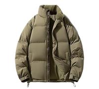 Yobohui Piumino da Uomo Invernale, Spesso, Caldo, in Piuma D'Anatra Bianca, Casual, Tinta Unita, Corto, Adatto for Il Freddo(Gray 2,2XL)