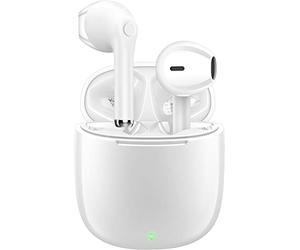 yobola Cuffie Bluetooth, Auricolari Wireless In-Ear Stereo HiFi Cuffiette | Comodo e Leggero, HD Microfono, Controllo Touch, IPX5 Impermeabili, Ricarica Rapida, 25 Ore, per iOS/Android Telefono, Bianco