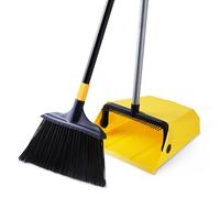 Yocada Set di scopa e paletta resistente con pettine per uso commerciale all'aperto e interno, per cortile, garage, atrio, mercato, casa, cucina, stanza, ufficio, peli di animali domestici