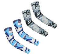 YOCDNOV 2 Paia Manicotti Braccia - per Bambini Maniche per Braccio Protezione SolareManiche Anti-Taglio Anti-UV Compresse in Seta di Ghiaccio Compressa per Bambini Ragazzi Ragazze(Nero)