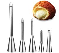 YOCDNOV 5 ugelli per farcire Pasticceria - Siringa da Forno per farcire, per farcire marmellate, Pasta sfoglia, Ciambelle, per bignè per Cupcake, per farcire marmellata con Panna (Diverse specifiche)