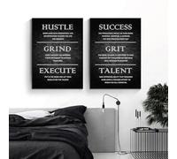 Yocheng 2 citazioni di parole ispiratrici,stampa su tela,poster decorativo da parete in bianco e nero,immagine artistica motivazionale per la casa 50x70cmx2 Senza Cornice