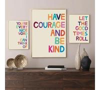 Yocheng 3 citazioni sui colori dell'arcobaleno,il potere dell'arcobaleno,l'amore è amore,arte murale minimalista,stampa su tela,poster per l'arredamento della casa 50x70cmx3 Senza Cornice