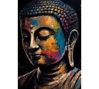 Yocheng Astratto, statua del Buddha in meditazione, seduto sul loto, poster religioso, dipinto su tela, arte murale, immagine, decorazione per la casa. 50x70cm Senza Cornice