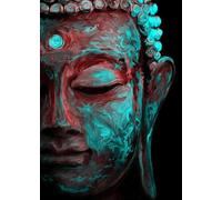 Yocheng Astratto, statua del Buddha in meditazione, seduto sul loto, poster religioso, dipinto su tela, arte murale, immagine, decorazione per la casa. 40x50cm Senza Cornice