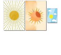 Yocheng Decorazione per la casa,la camera degli ospiti,la villa,l'estetica,il poster artistico del sole,la stampa su tela,la decorazione artistica su tela naturale da parete 30x40cmx3 Senza Cornice