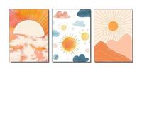 Yocheng Decorazione per la casa,la camera degli ospiti,la villa,l'estetica,il poster artistico del sole,la stampa su tela,la decorazione artistica su tela naturale da parete 30x40cmx3 Senza Cornice