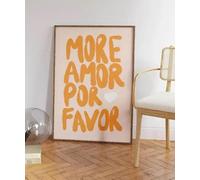 Yocheng Massimalist More Amor Por Favor Love Quote Wall Art Canvas Painting Eclettico Blu Rosa Poster Stampe Foto per la decorazione domestica moderna 40x50cm Senza Cornice