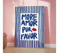 Yocheng Massimalist More Amor Por Favor Love Quote Wall Art Canvas Painting Eclettico Blu Rosa Poster Stampe Foto per la decorazione domestica moderna 50x70cm Senza Cornice