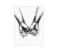 Yocheng Nordico, bianco e nero, bacio, mano, quadro, stampa su tela, minimalista, astratto, poster, citazioni d'amore, dipinto, arredamento per la casa 50x70cm Senza Cornice