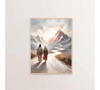 Yocheng Poster cristiano con Gesù che prega,pastore,versetto della Bibbia,dipinto su tela,decorazione da parete per la camera dei bambini,decorazione per la casa-10 60x90cm Senza Cornice